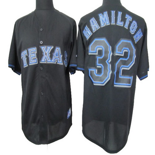 2012 New style Texas Rangers 32 Josh Hamilton Black Fashion MLB Jerseys